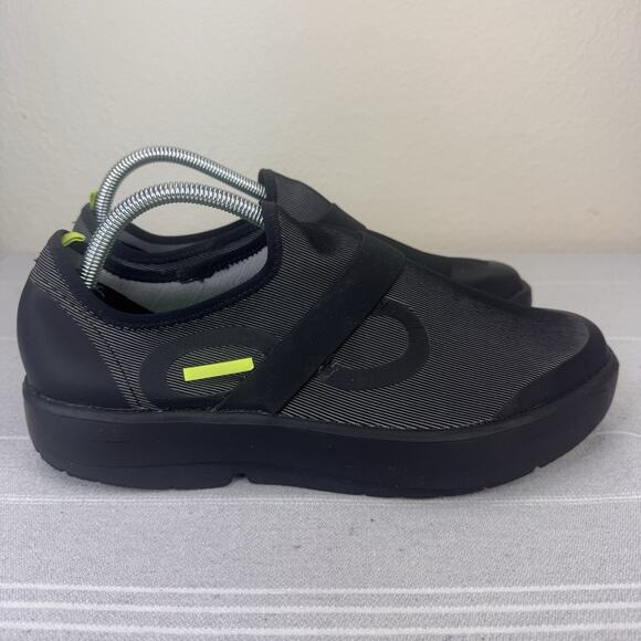 Men’s OOFOS OOmg Slip On Fibre Low Recovery Comfort Shoes Sneakers Black Gray 10 main image 12